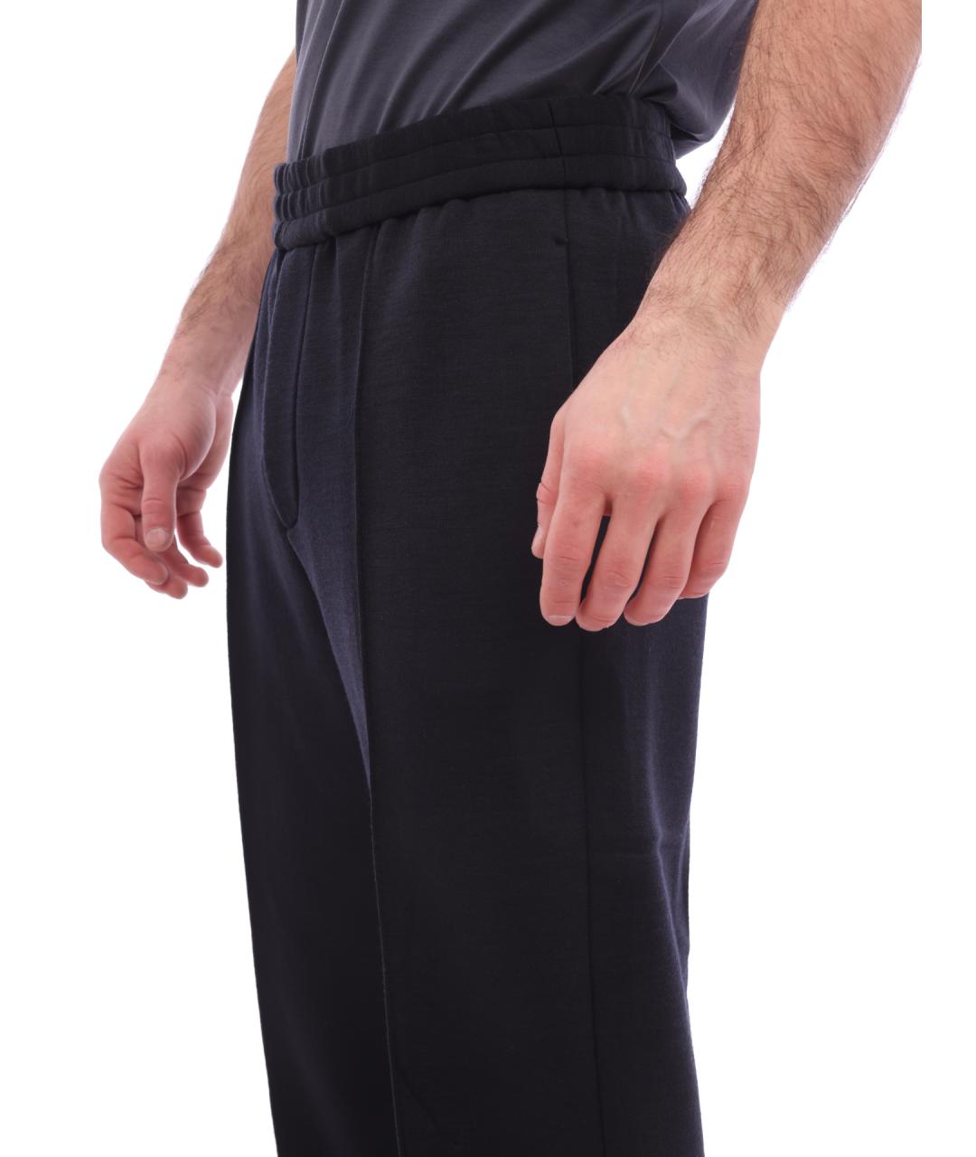 EMPORIO ARMANI Темно-синие хлопковые повседневные брюки, фото 3