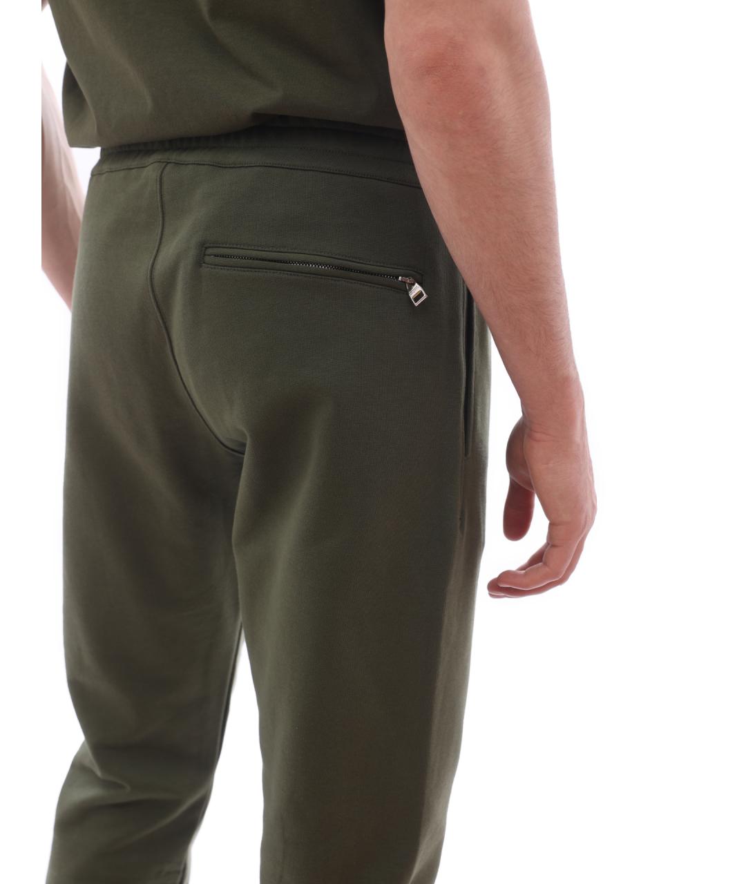 ALEXANDER MCQUEEN Хаки хлопковые повседневные брюки, фото 7