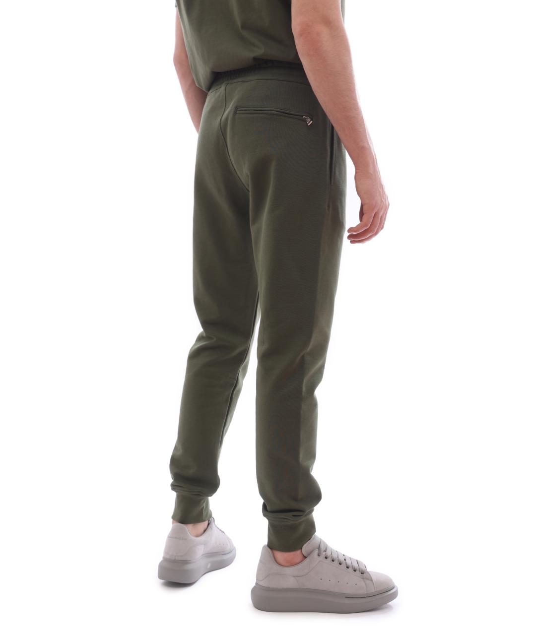 ALEXANDER MCQUEEN Хаки хлопковые повседневные брюки, фото 6