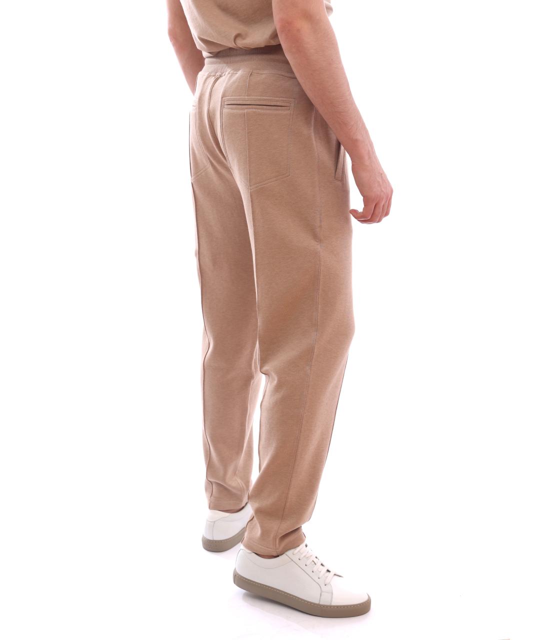 BRUNELLO CUCINELLI Бежевые хлопковые повседневные брюки, фото 5