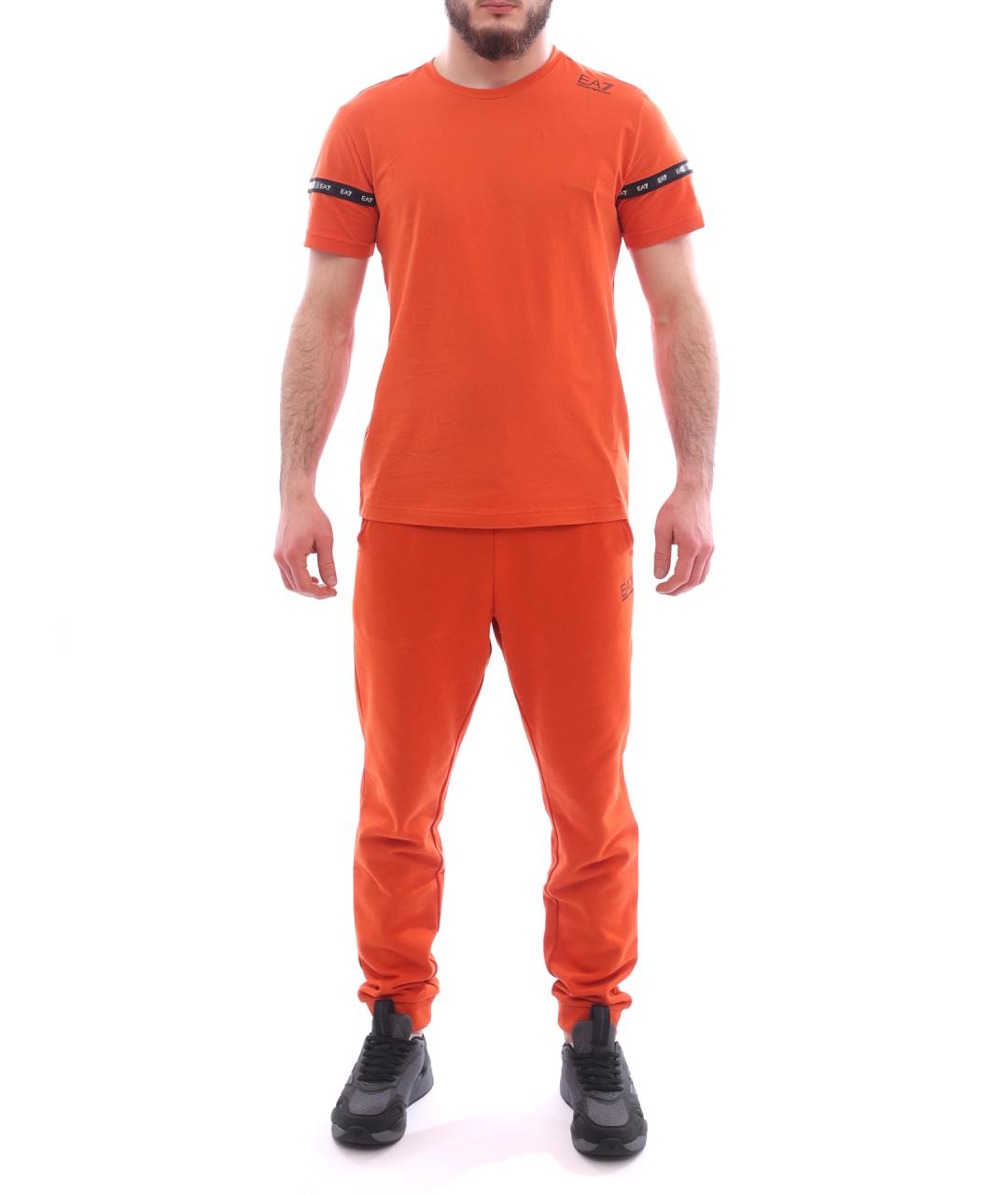 EA7 Оранжевое хлопковые повседневные брюки, фото 2