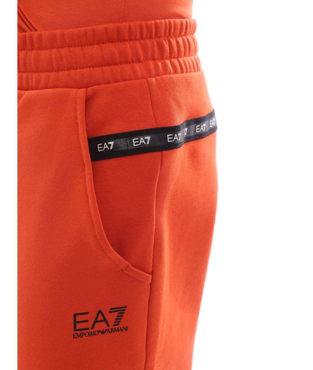 EA7 Оранжевое хлопковые повседневные брюки, фото 4