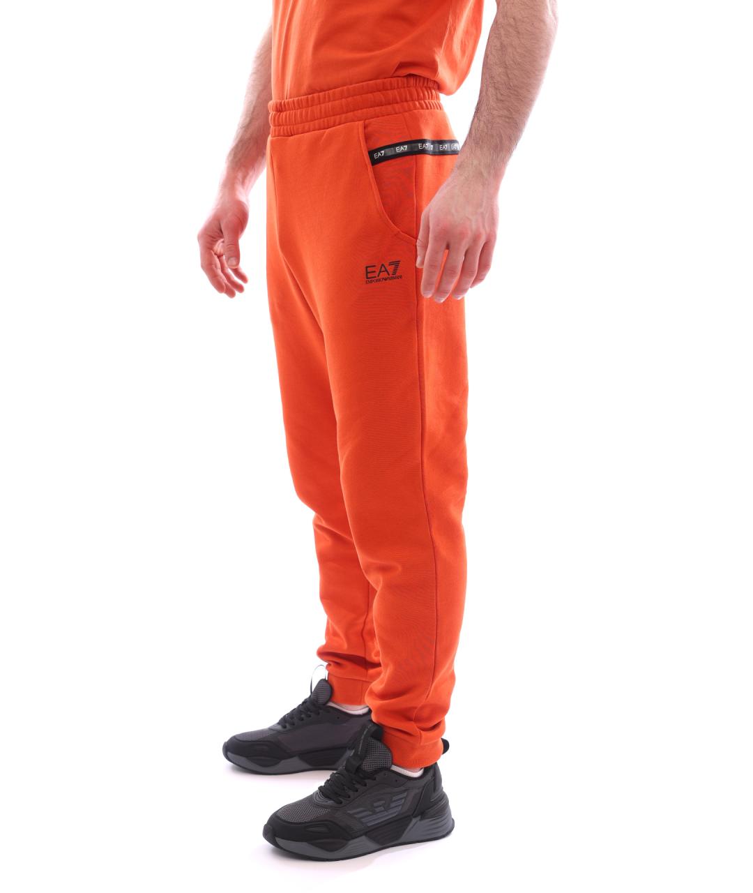EA7 Оранжевое хлопковые повседневные брюки, фото 3