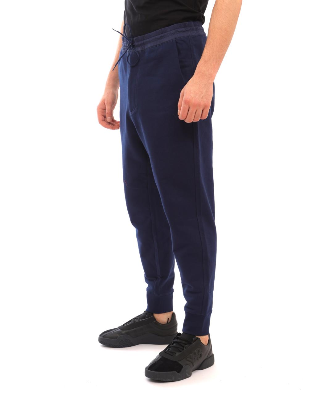 Y-3 Темно-синие хлопковые повседневные брюки, фото 3