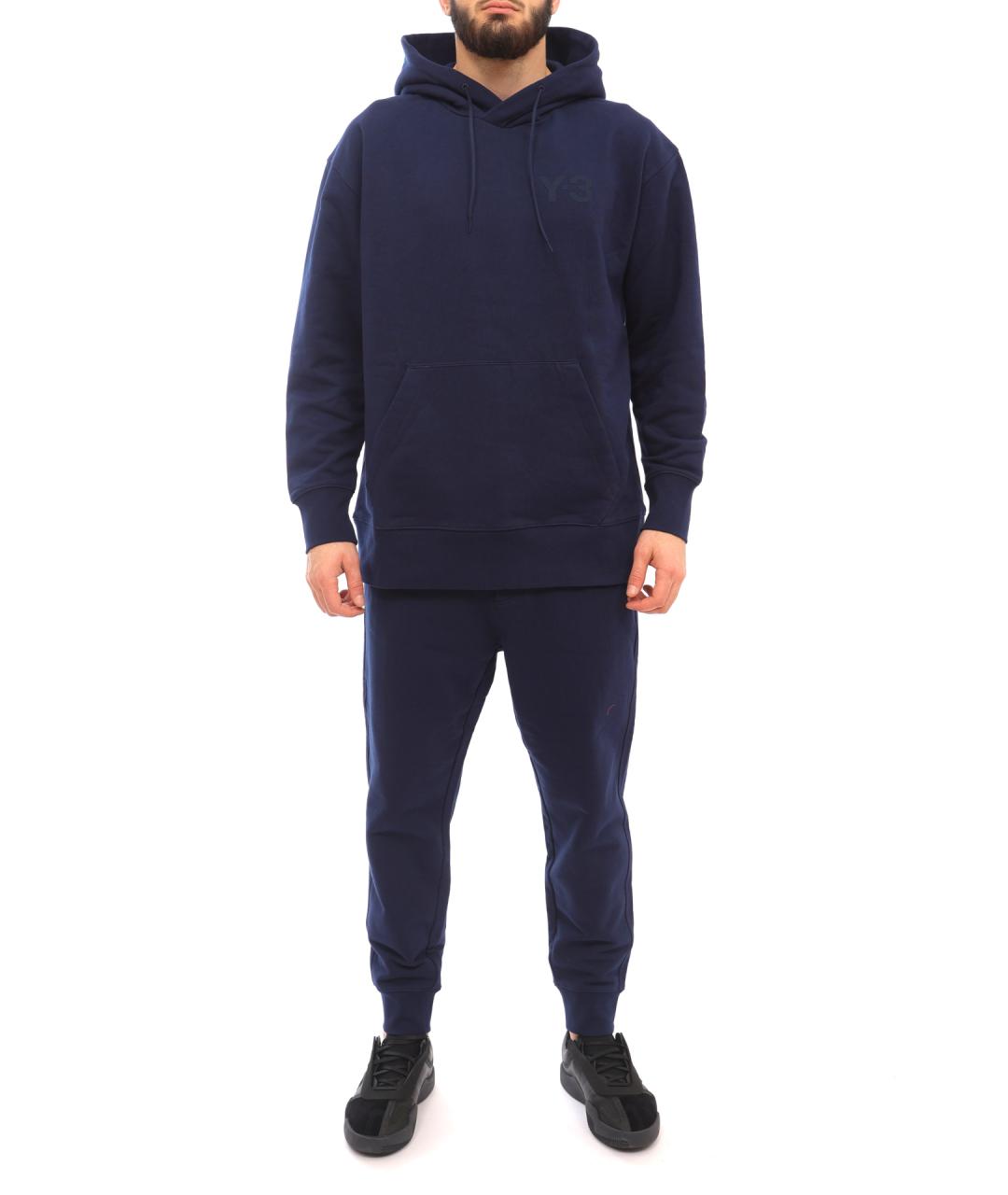 Y-3 Темно-синие хлопковые повседневные брюки, фото 5