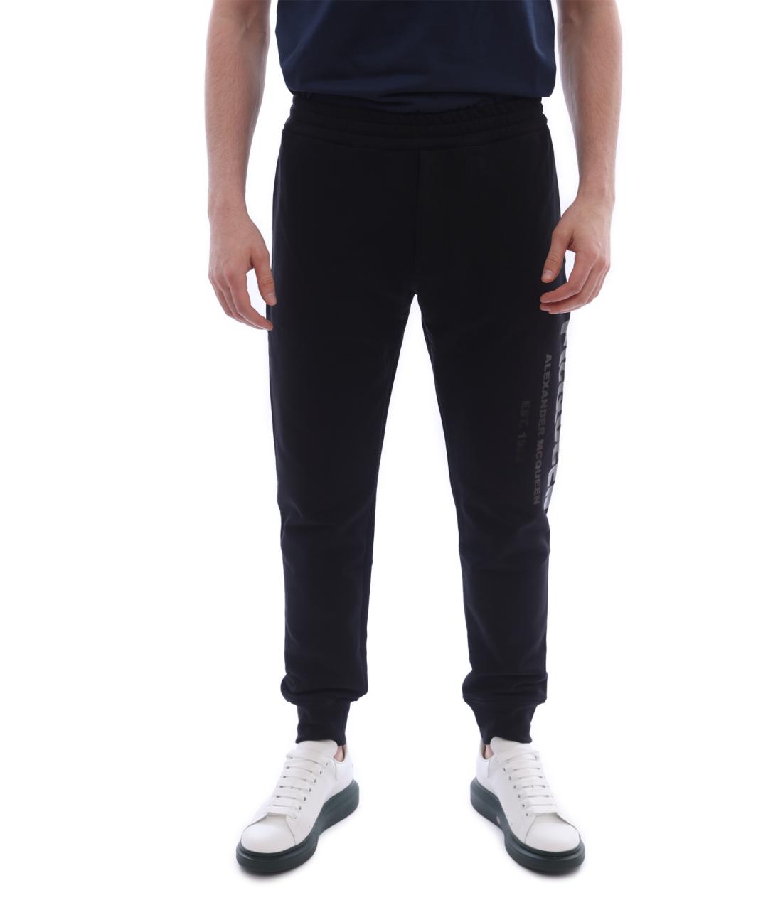 ALEXANDER MCQUEEN Черные хлопковые повседневные брюки, фото 1