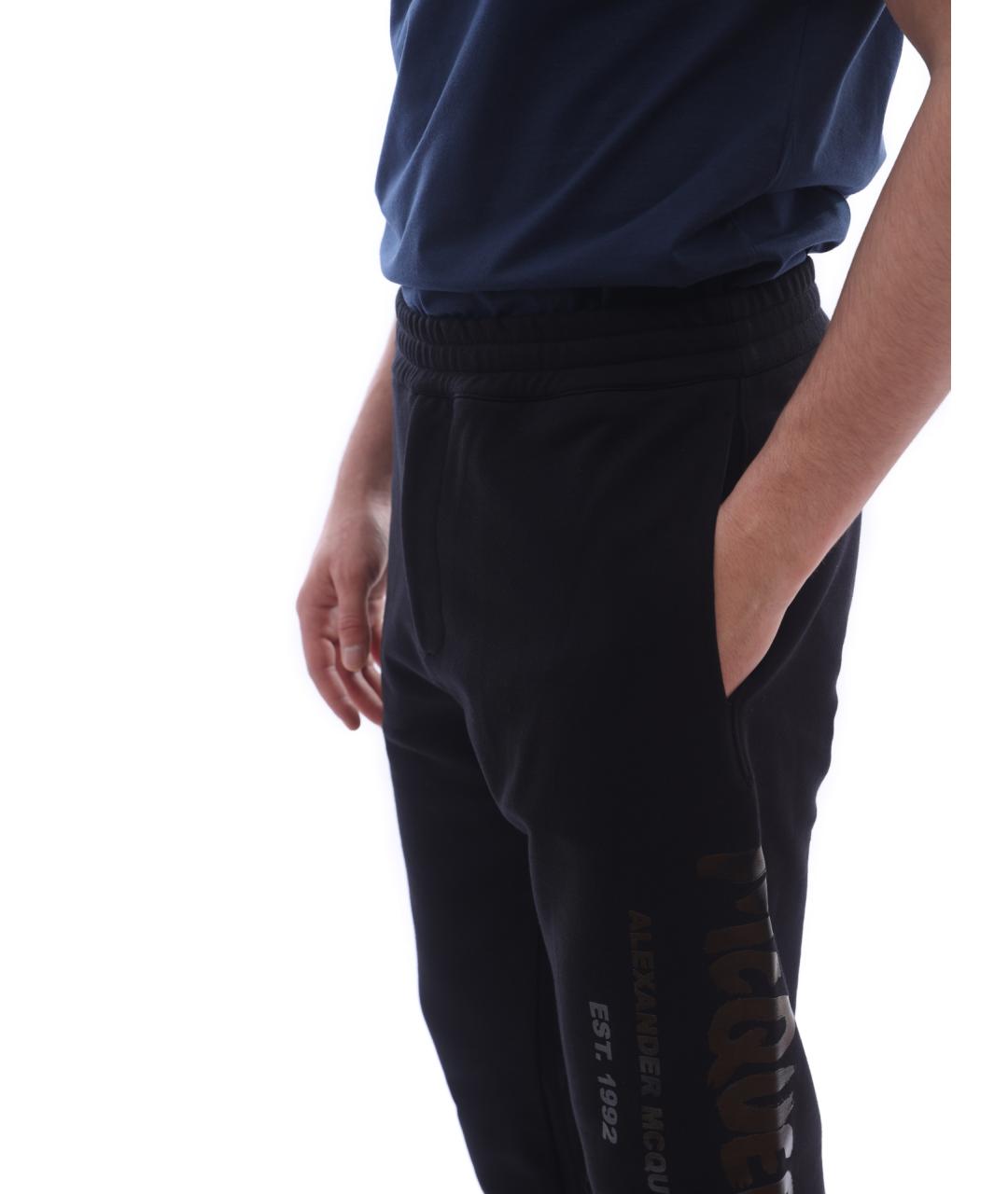 ALEXANDER MCQUEEN Черные хлопковые повседневные брюки, фото 7