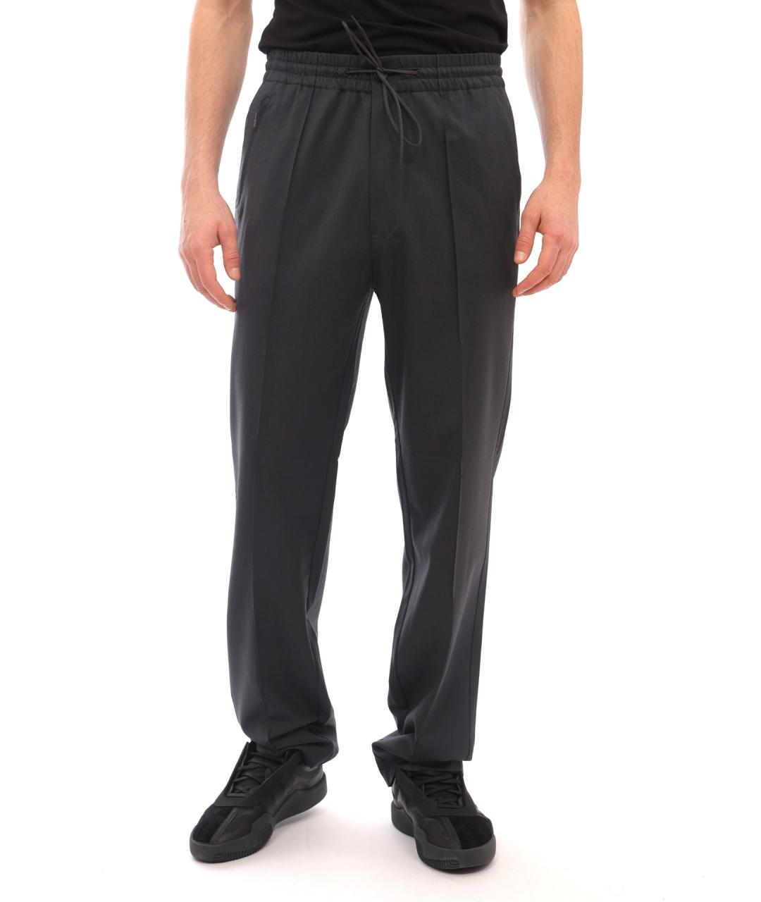 Y-3 Серые шерстяные повседневные брюки, фото 1