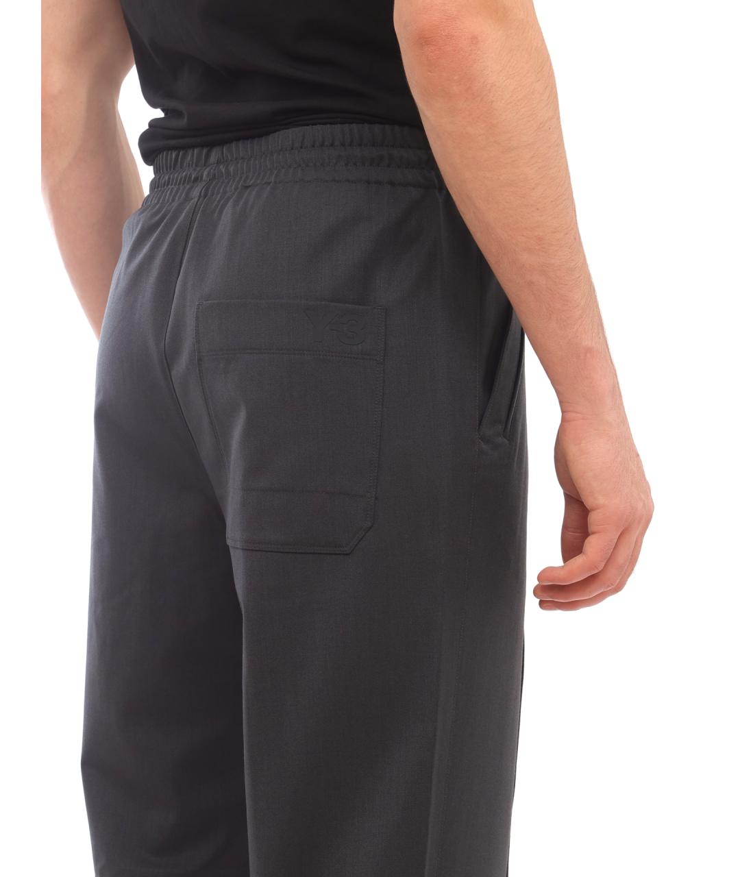 Y-3 Серые шерстяные повседневные брюки, фото 6