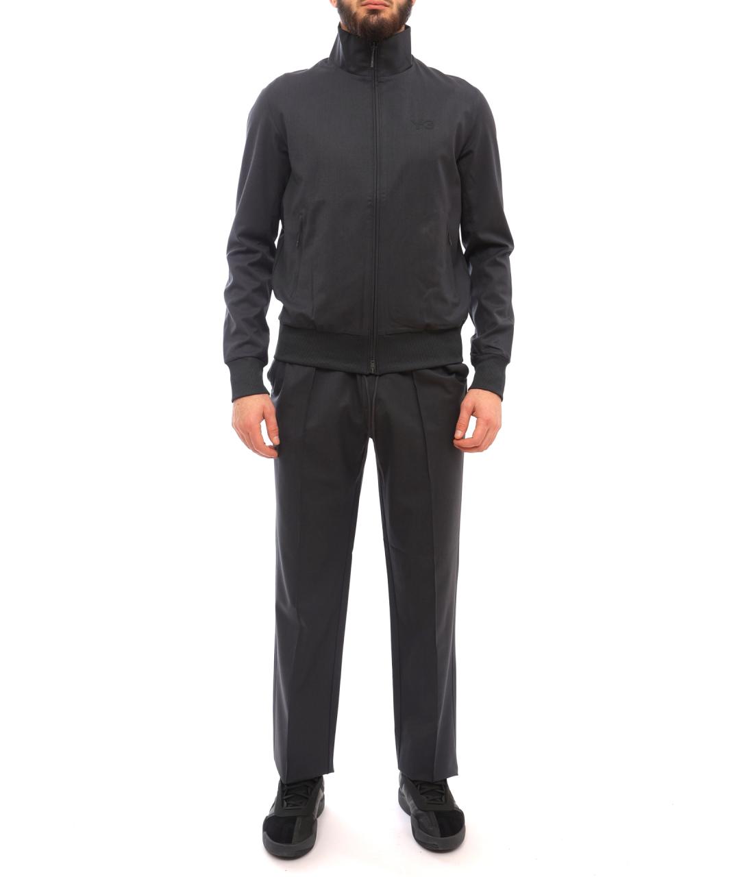 Y-3 Серые шерстяные повседневные брюки, фото 2