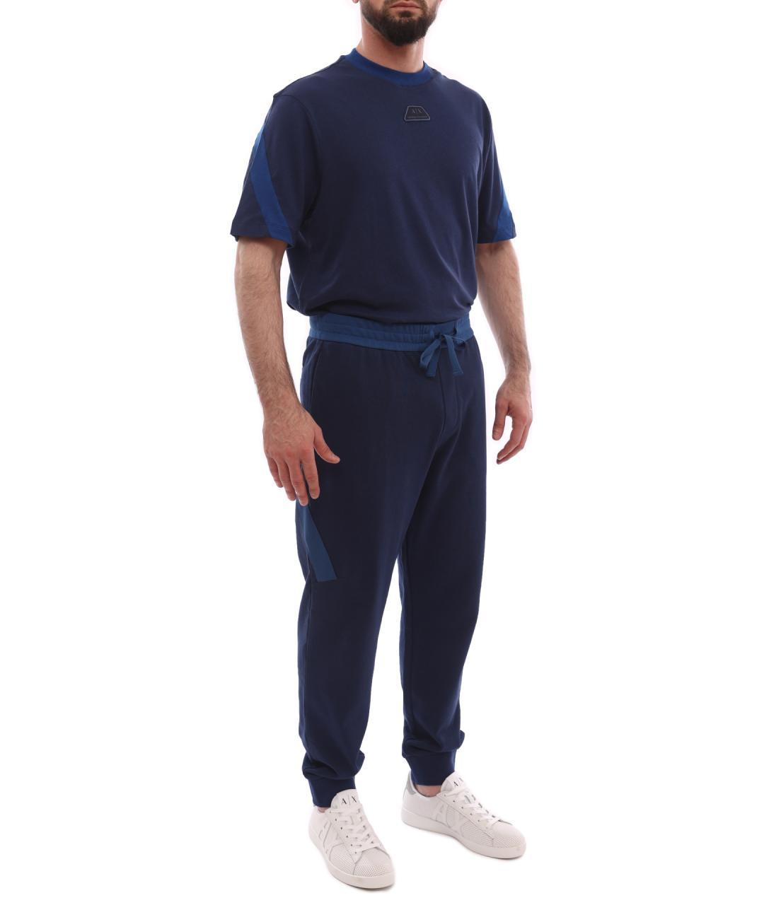ARMANI EXCHANGE Синие хлопковые повседневные брюки, фото 5
