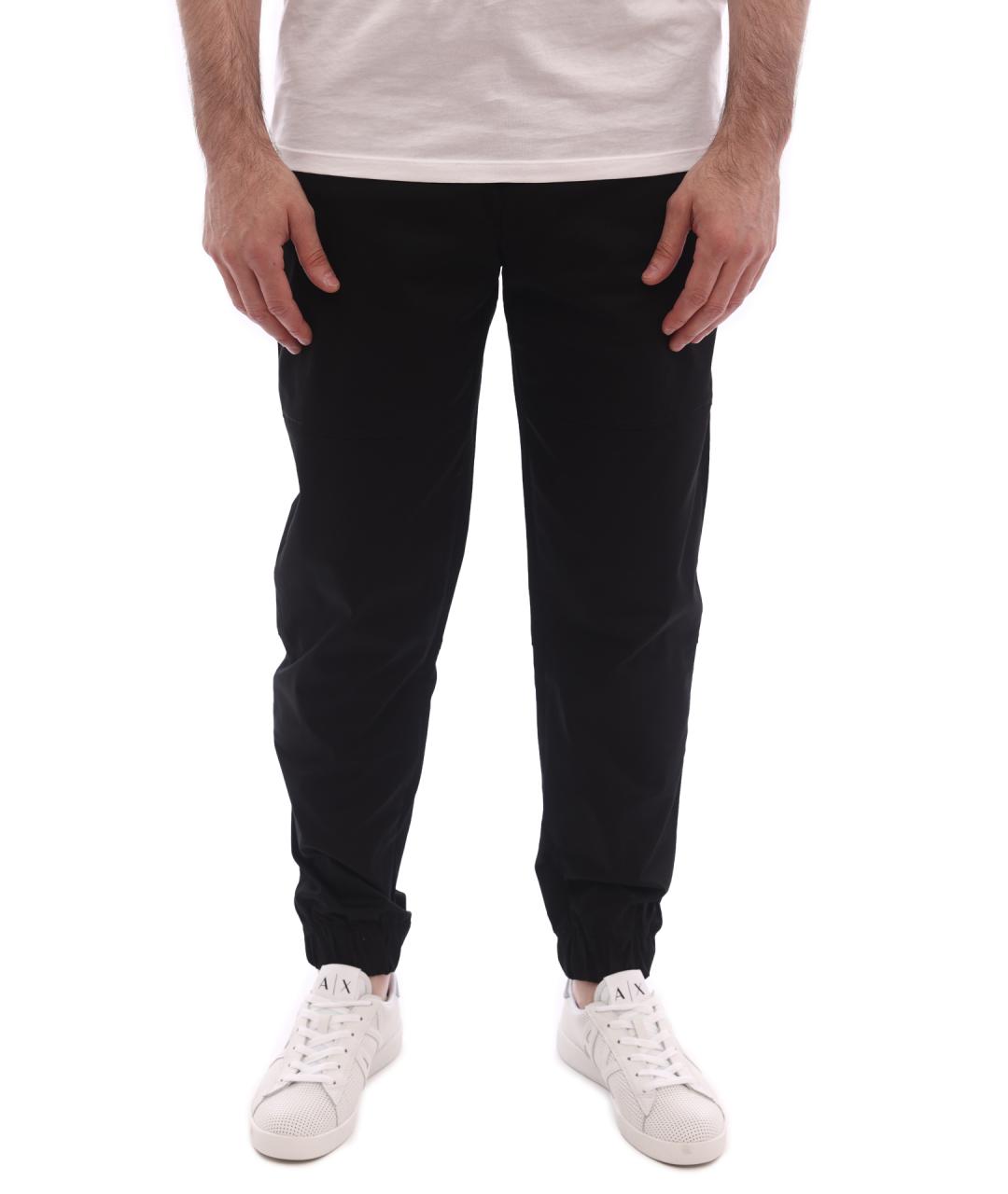ARMANI EXCHANGE Черные хлопковые повседневные брюки, фото 1