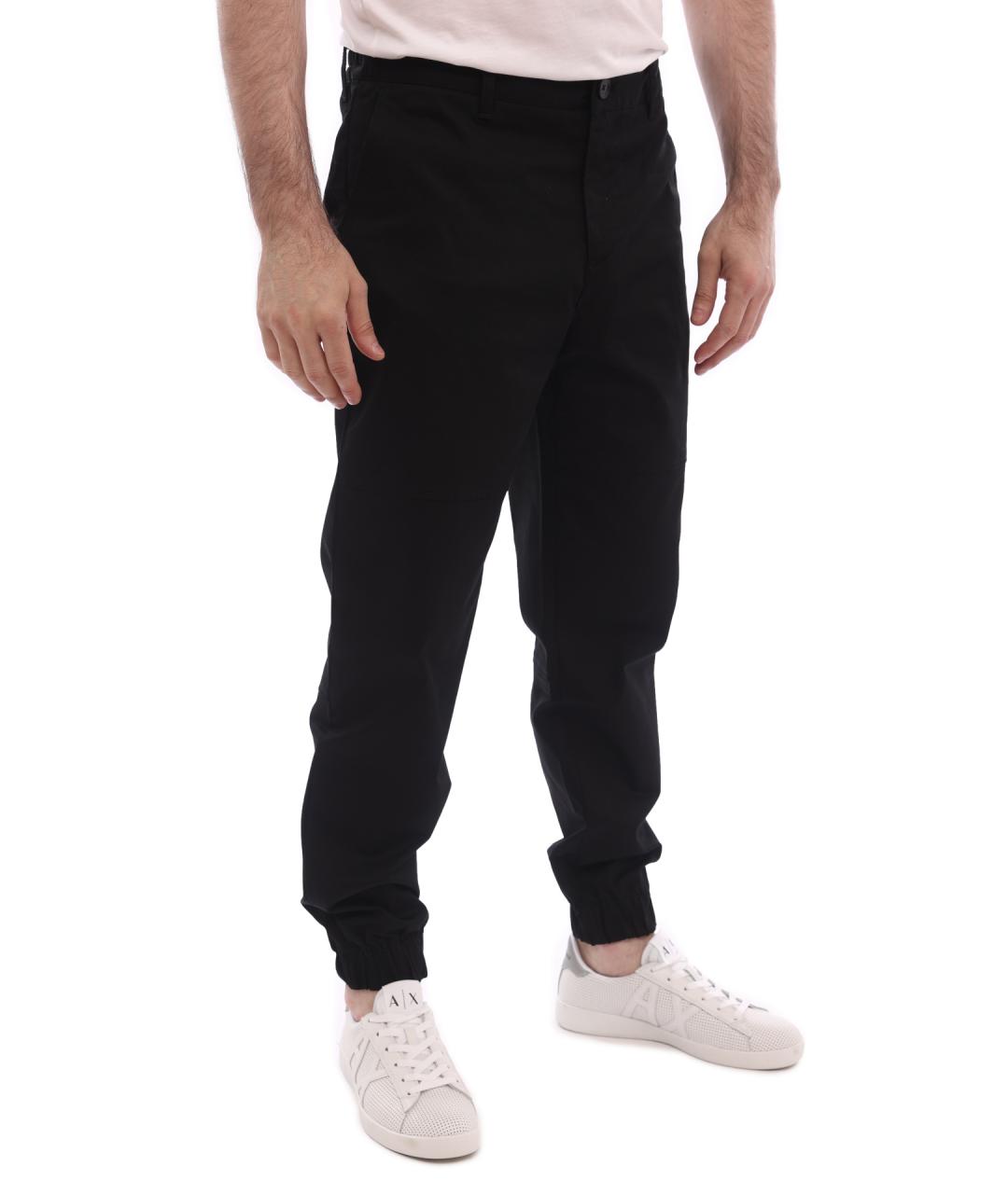 ARMANI EXCHANGE Черные хлопковые повседневные брюки, фото 4