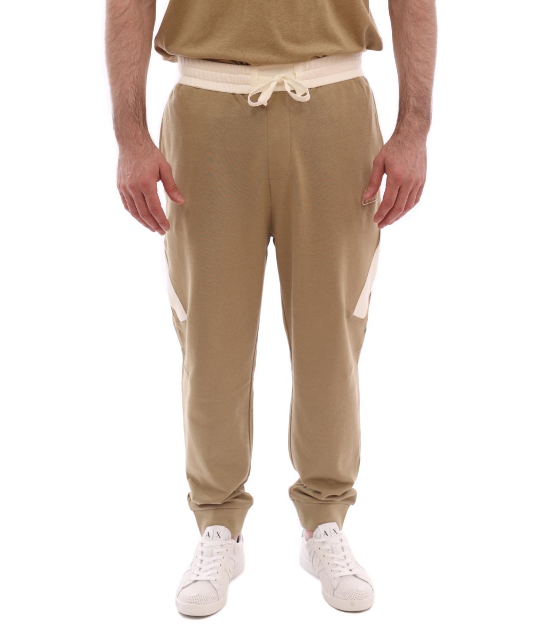 ARMANI EXCHANGE Бежевые хлопковые повседневные брюки, фото 1
