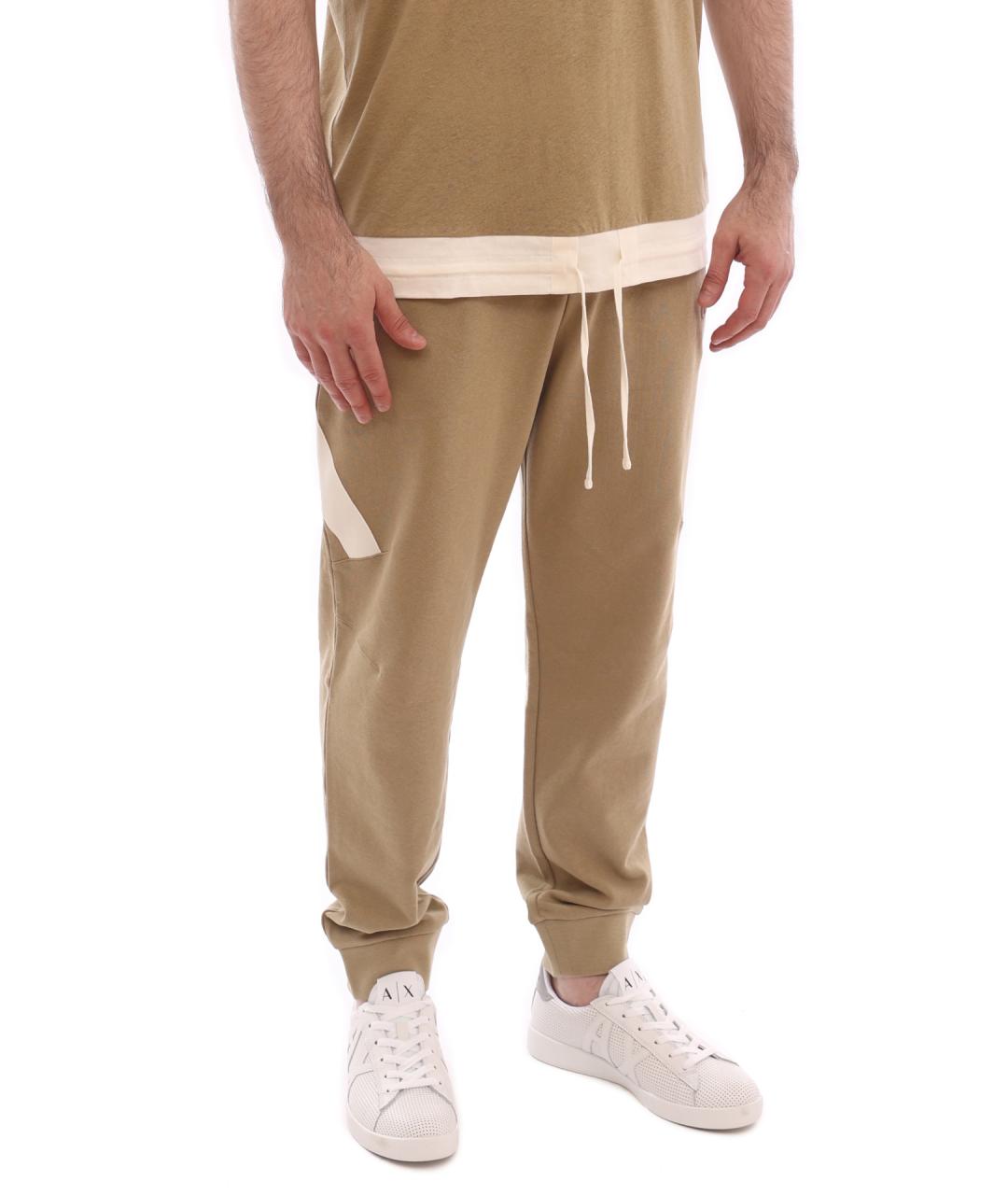 ARMANI EXCHANGE Бежевые хлопковые повседневные брюки, фото 3