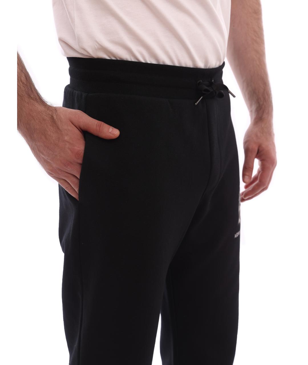 ARMANI EXCHANGE Черные хлопковые повседневные брюки, фото 2