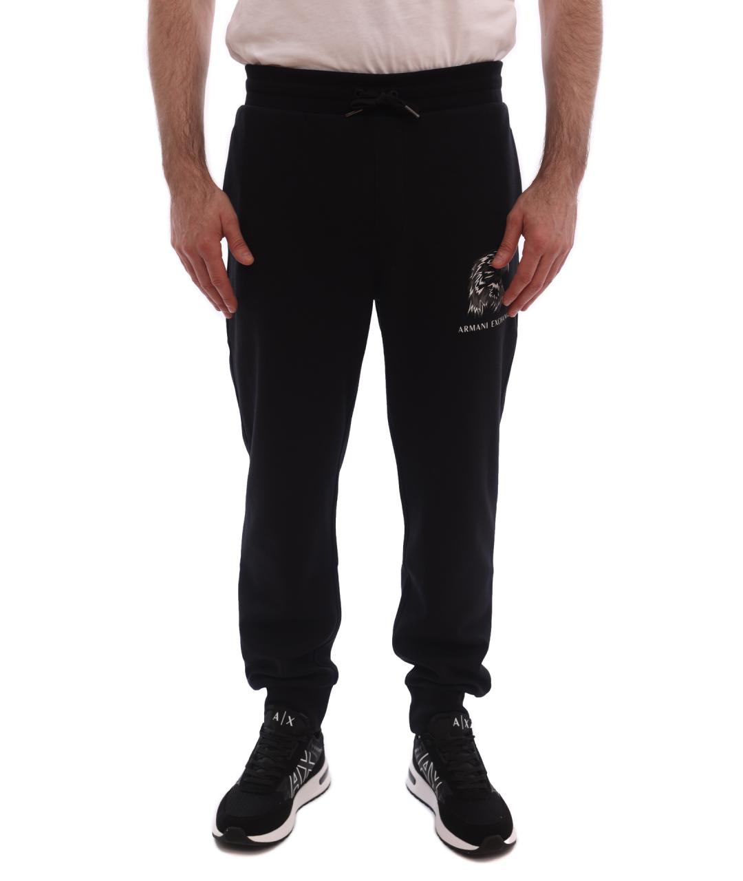 ARMANI EXCHANGE Черные хлопковые повседневные брюки, фото 1