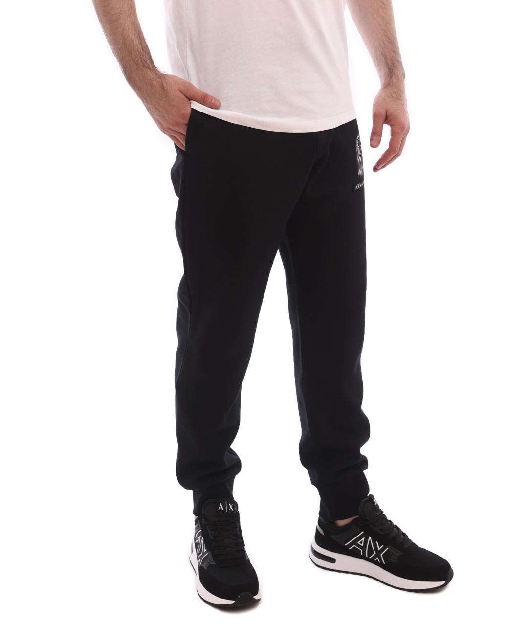 ARMANI EXCHANGE Черные хлопковые повседневные брюки, фото 3