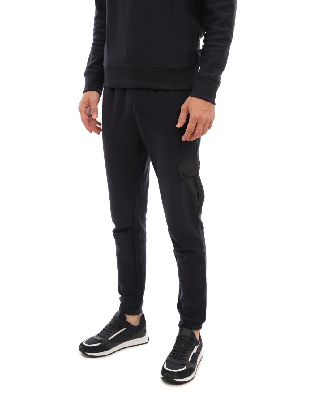 HUGO BOSS Темно-синие хлопковые повседневные брюки, фото 4