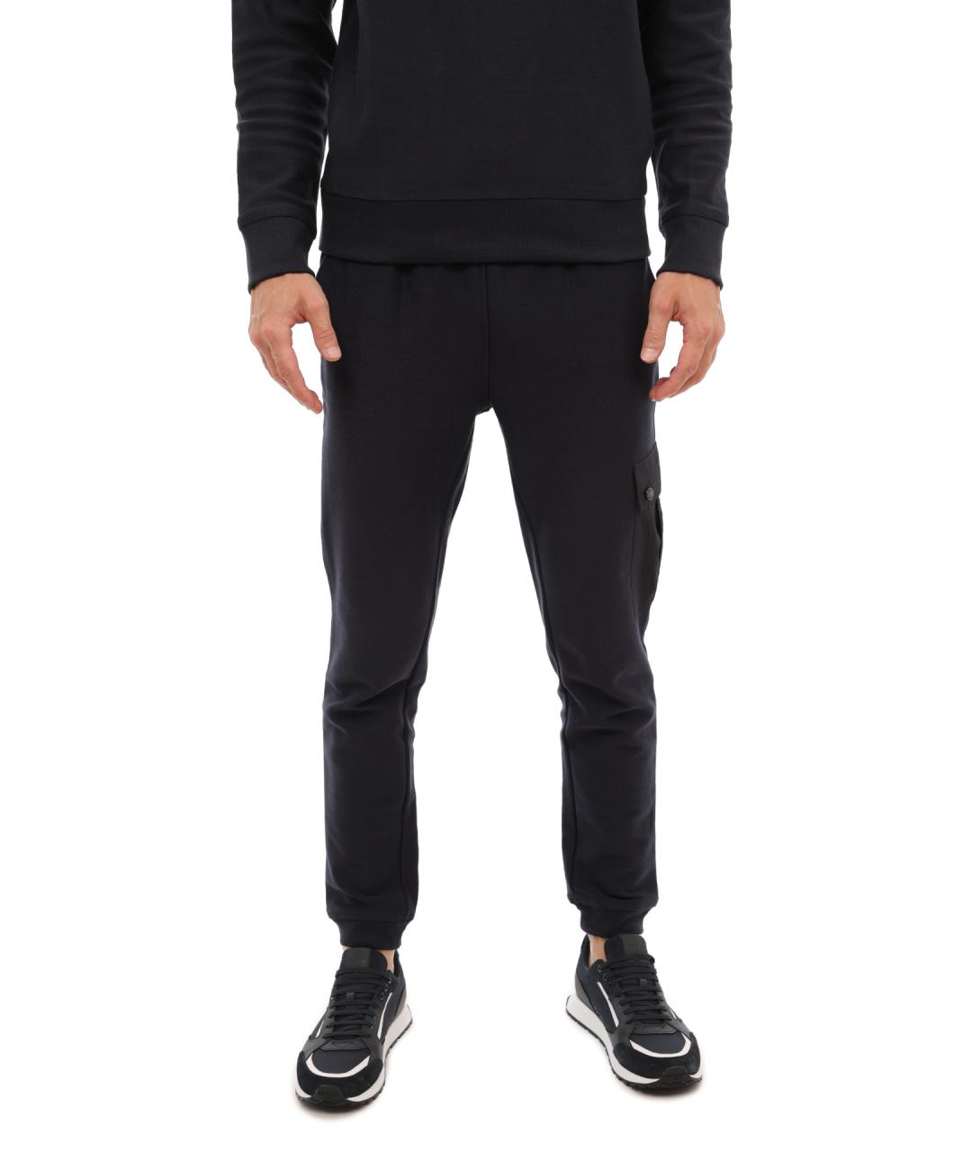 HUGO BOSS Темно-синие хлопковые повседневные брюки, фото 1