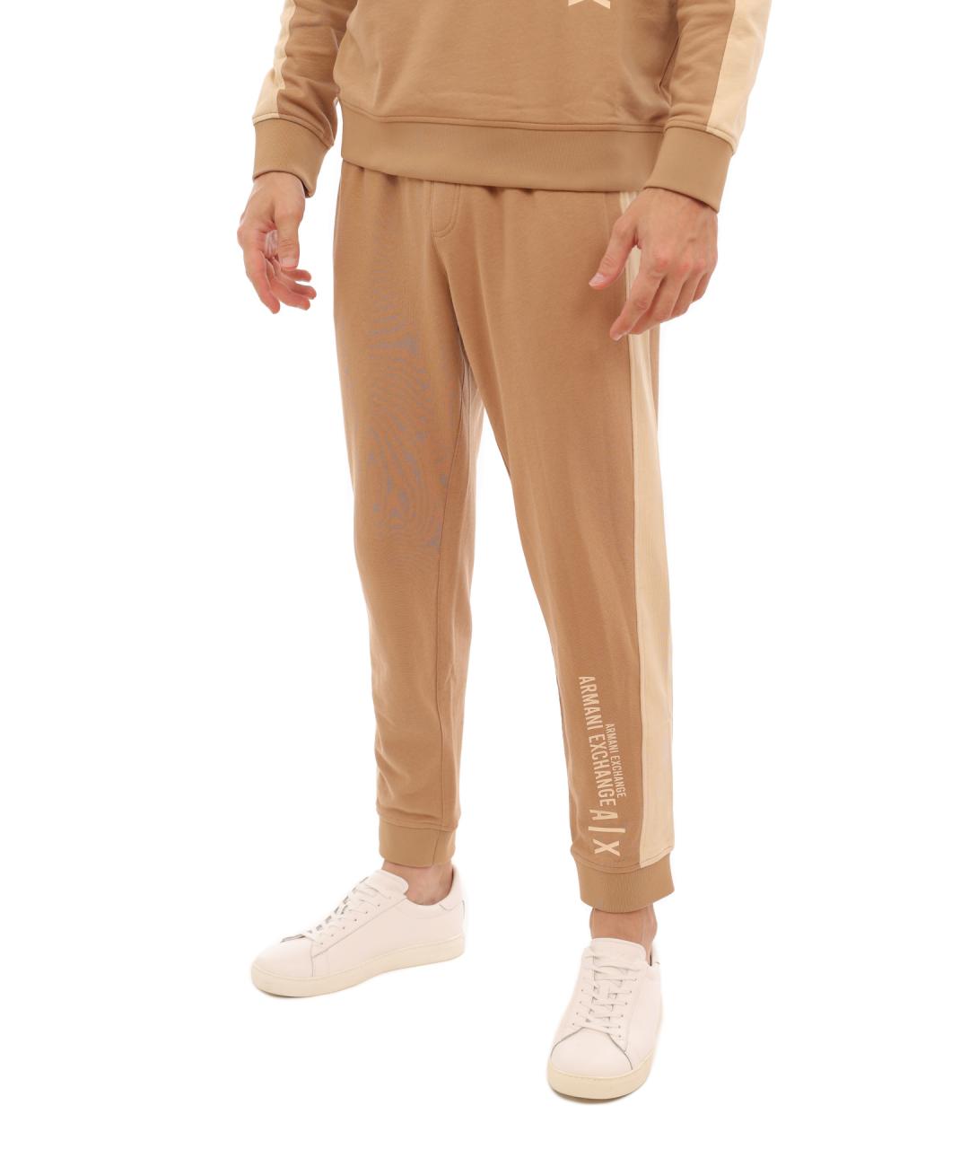 ARMANI EXCHANGE Бежевые хлопковые повседневные брюки, фото 3
