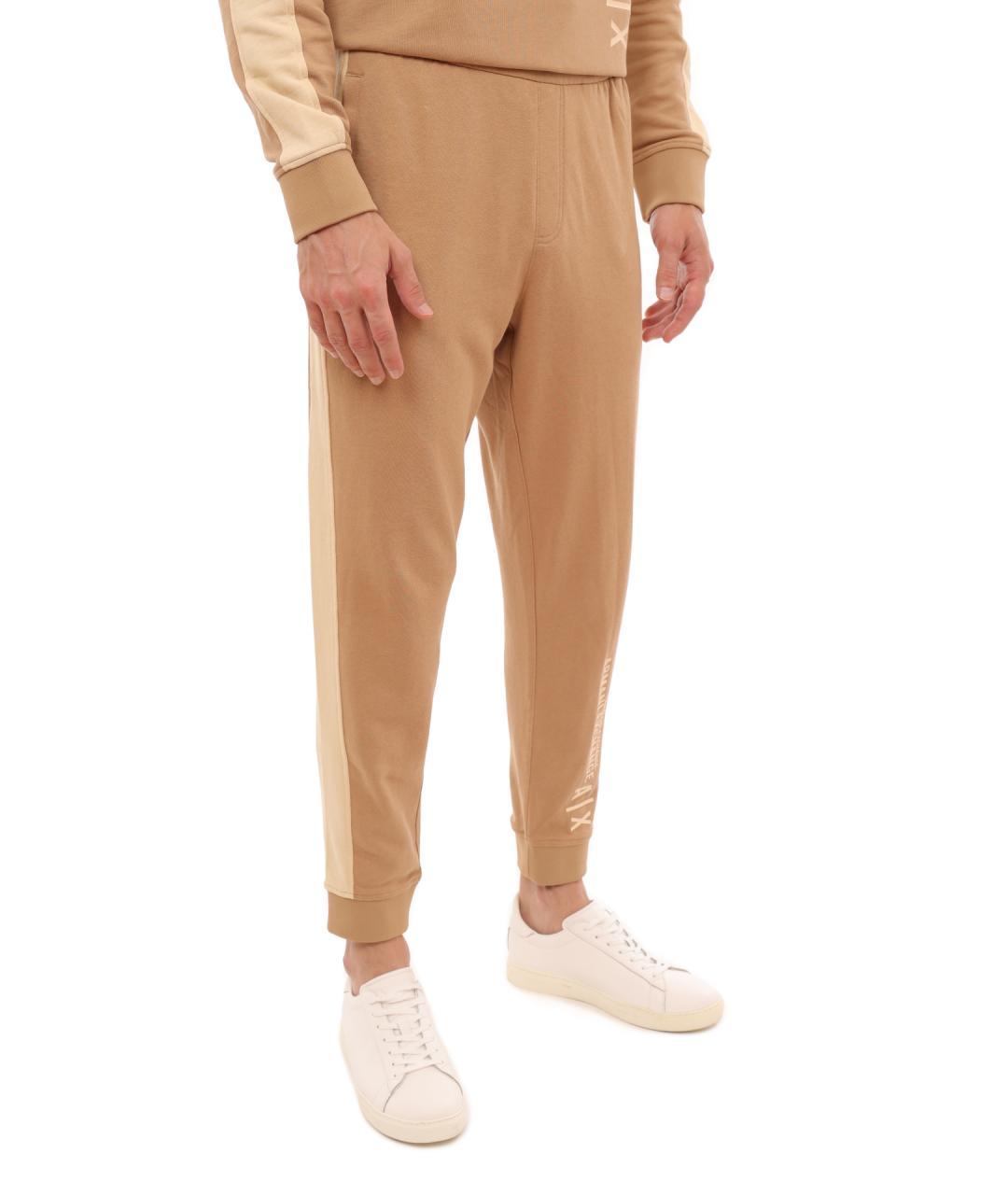ARMANI EXCHANGE Бежевые хлопковые повседневные брюки, фото 2