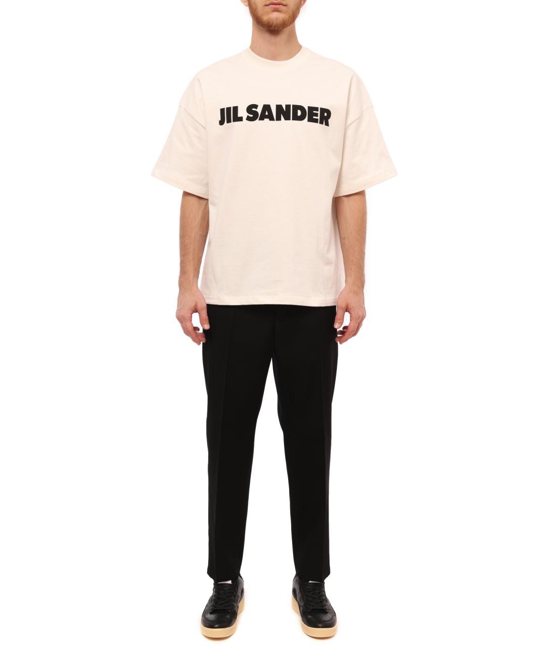 JIL SANDER Черные хлопковые повседневные брюки, фото 2