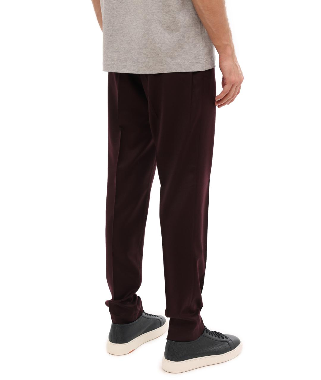 PESERICO Бордовые шерстяные повседневные брюки, фото 4