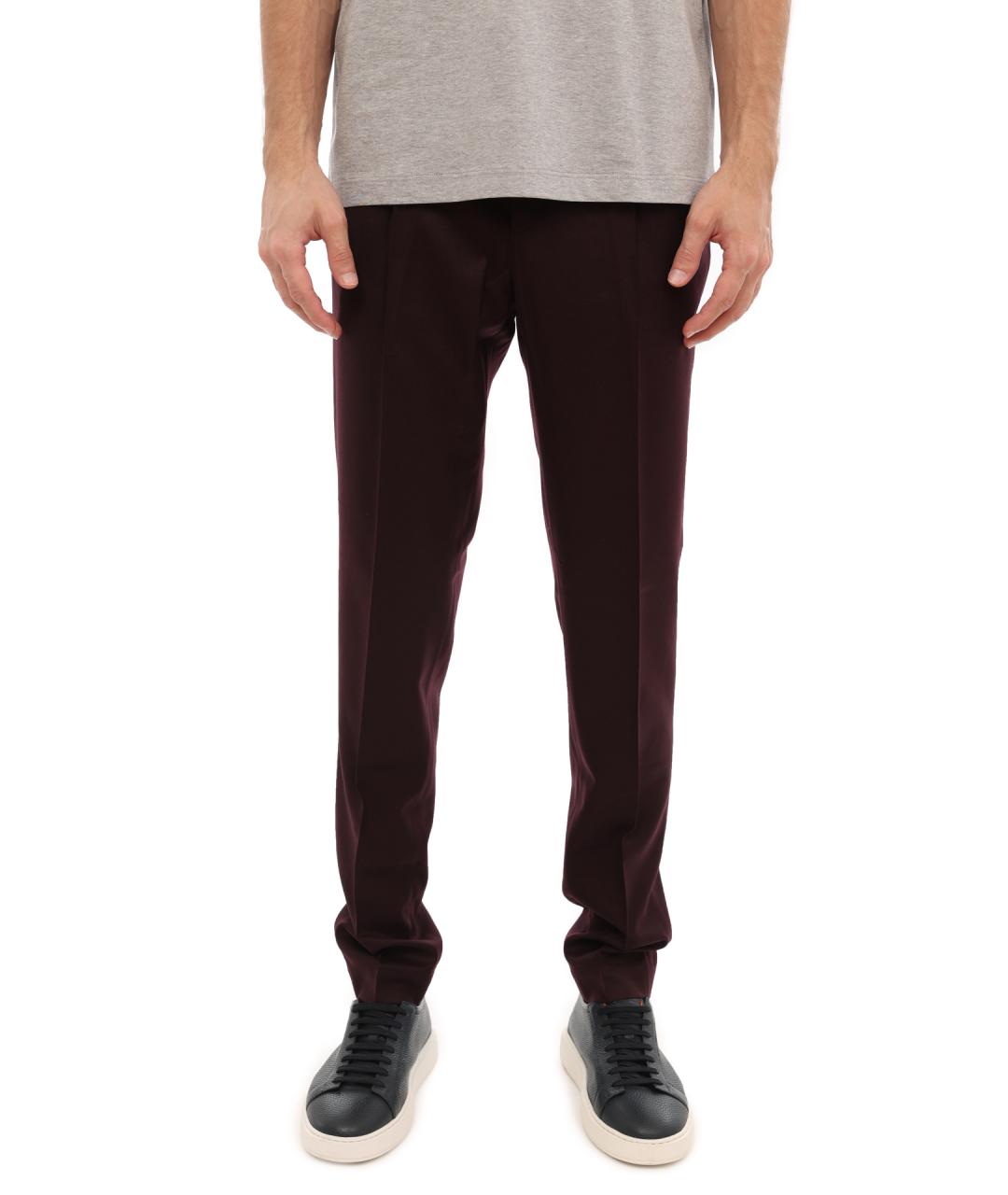 PESERICO Бордовые шерстяные повседневные брюки, фото 1