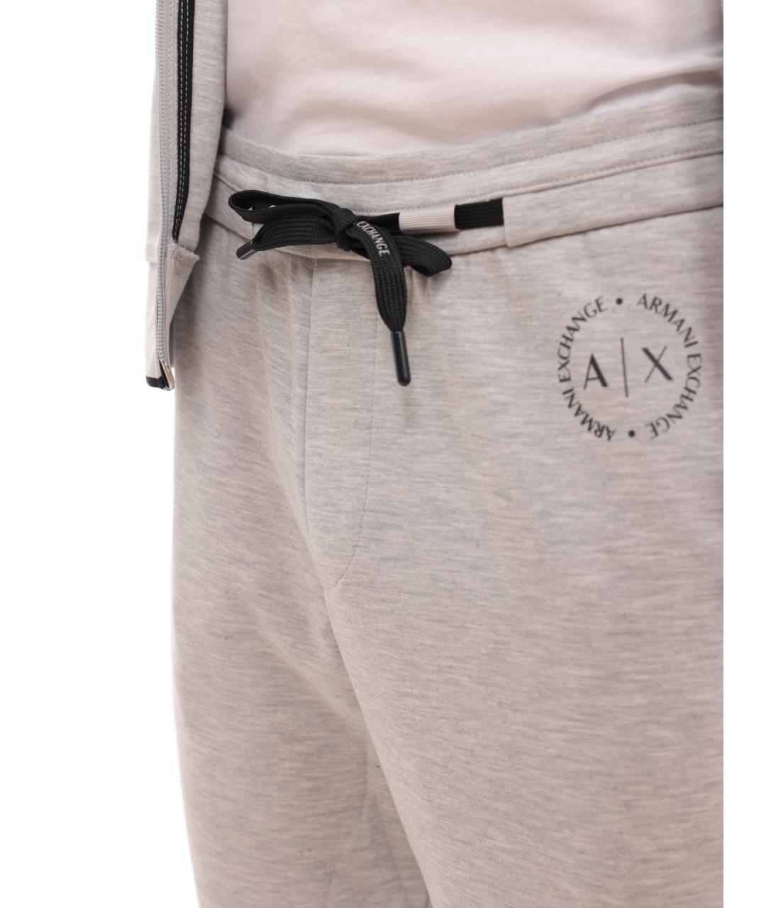 ARMANI EXCHANGE Серые полиэстеровые повседневные брюки, фото 6