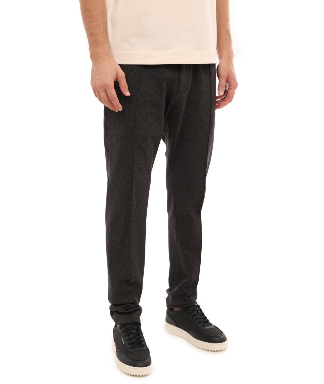 EMPORIO ARMANI Серые шерстяные повседневные брюки, фото 4