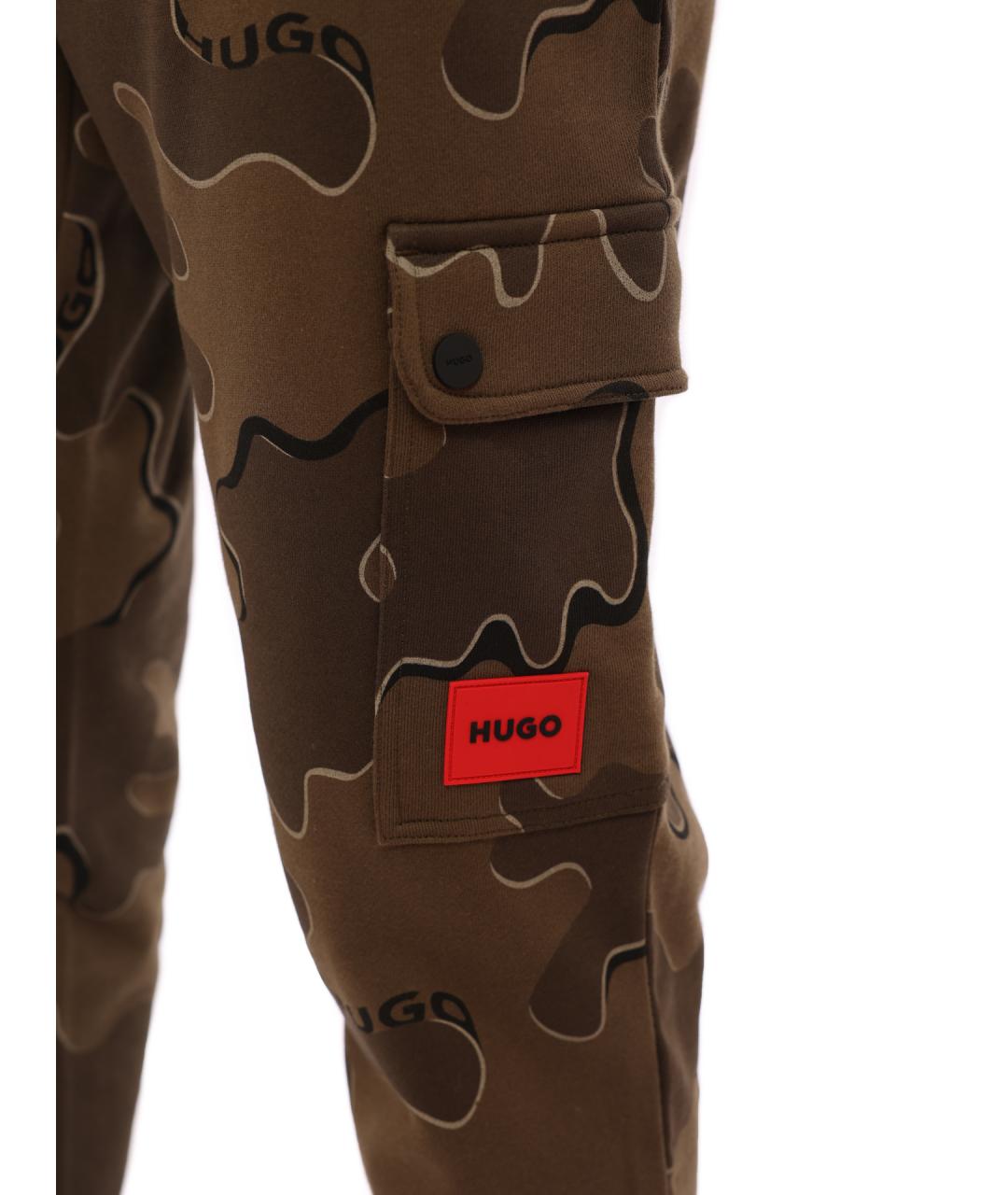 HUGO Коричневые хлопковые повседневные брюки, фото 3