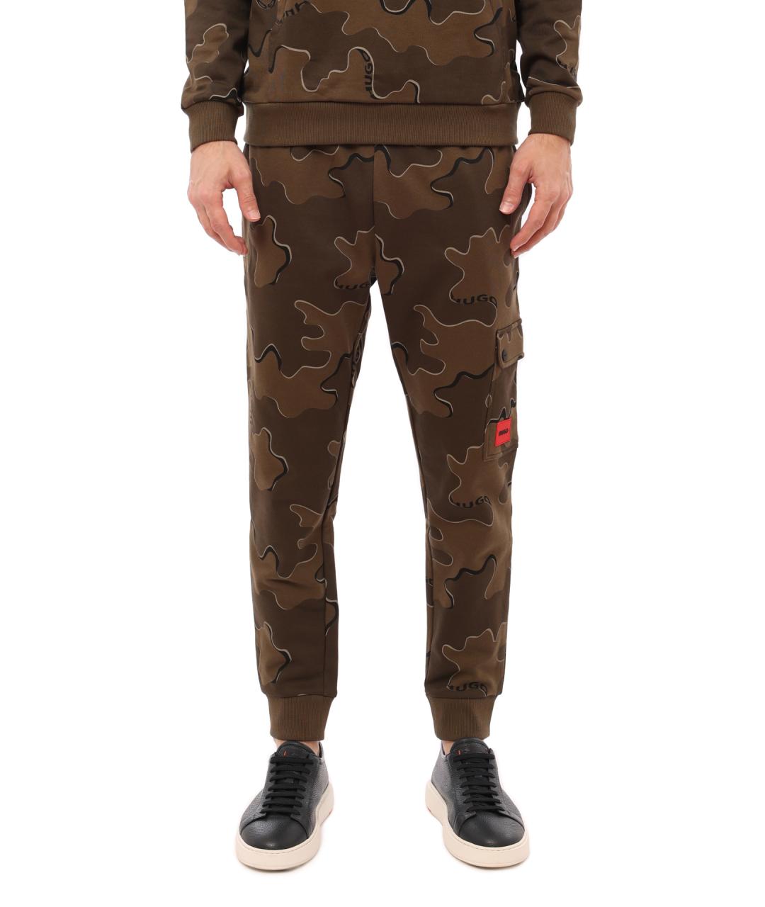 HUGO Коричневые хлопковые повседневные брюки, фото 1