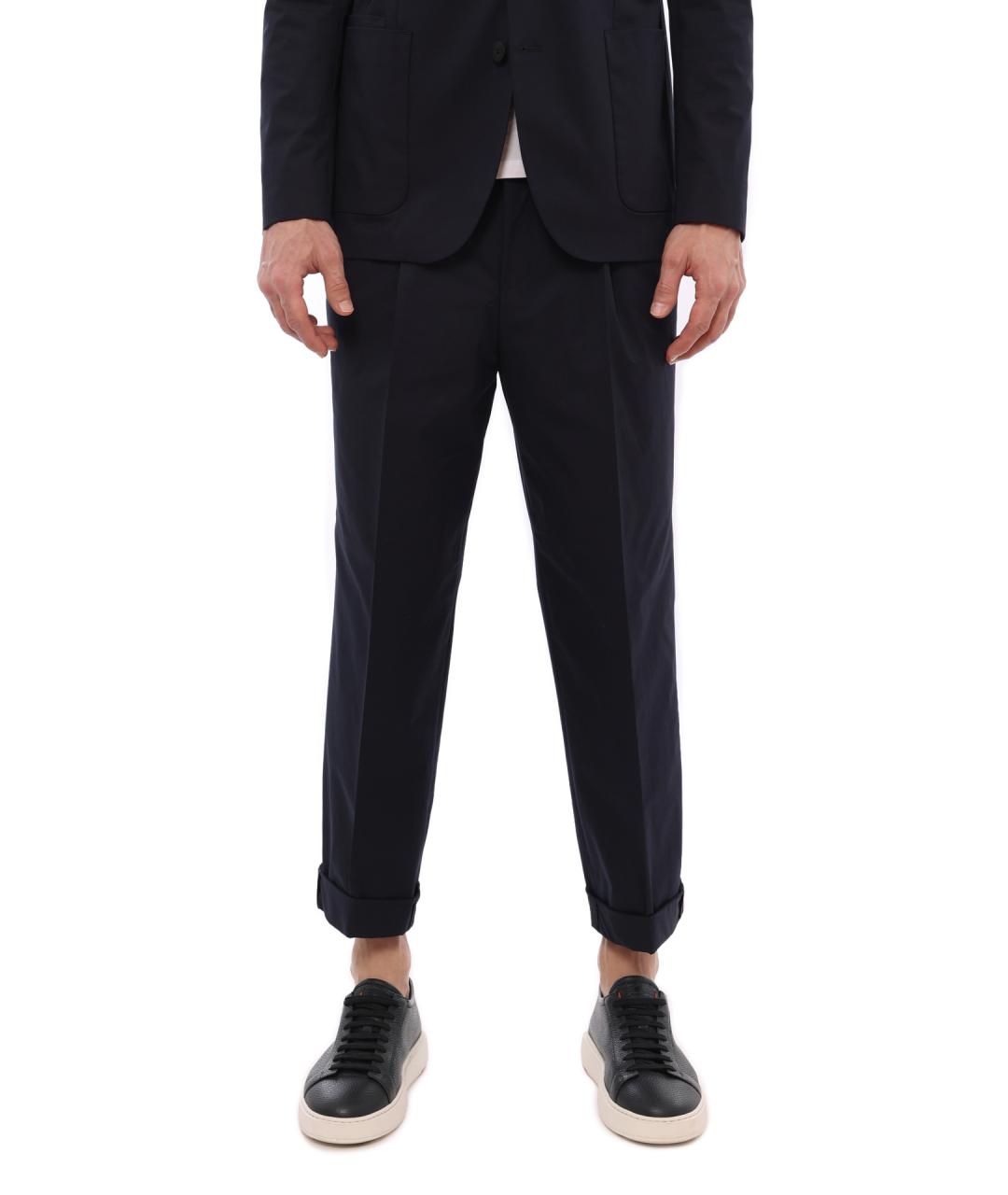 HUGO Синие хлопковые брюки чинос, фото 1