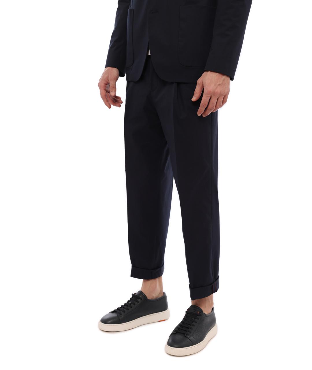 HUGO Синие хлопковые брюки чинос, фото 4