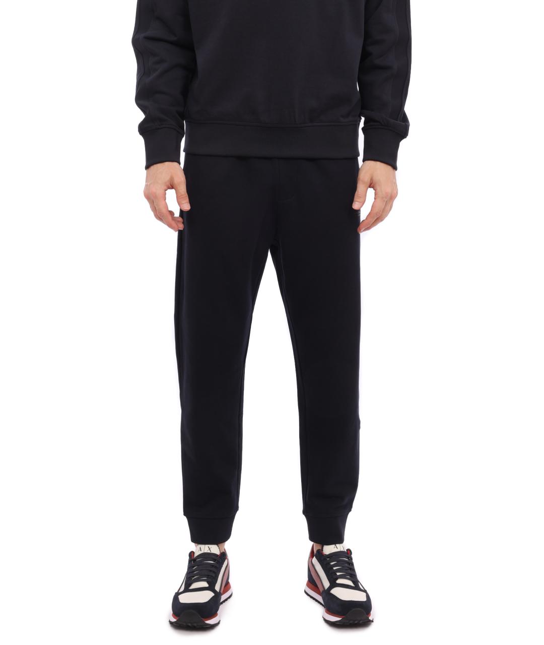 ARMANI EXCHANGE Черные хлопковые повседневные брюки, фото 1