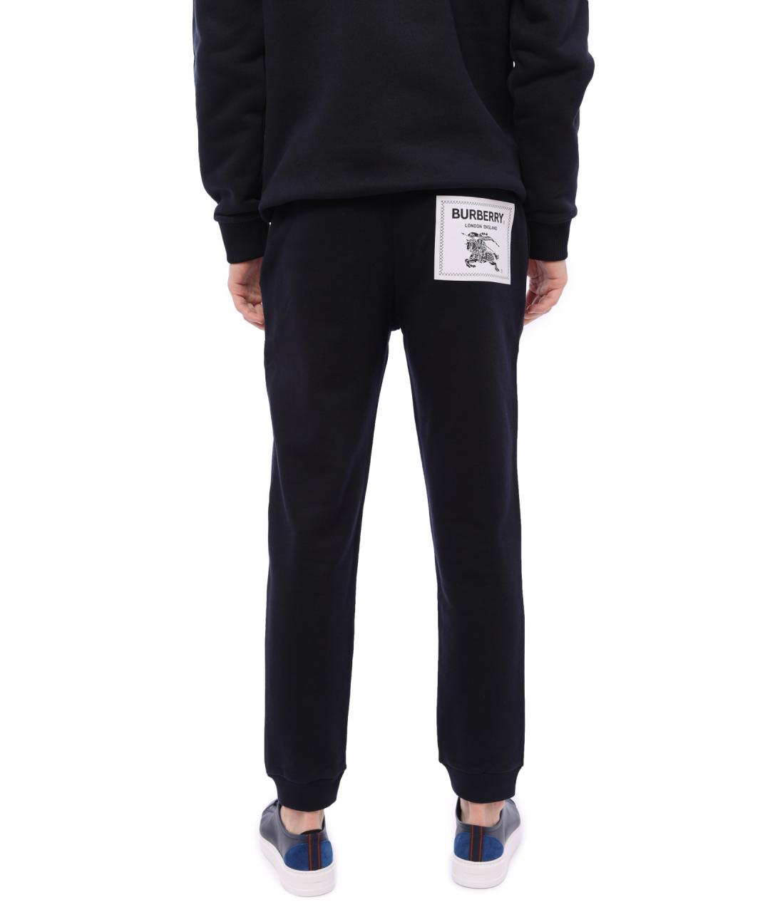 BURBERRY Черные хлопковые повседневные брюки, фото 4