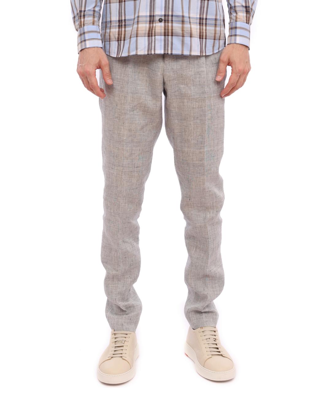 PESERICO Серые хлопковые повседневные брюки, фото 1