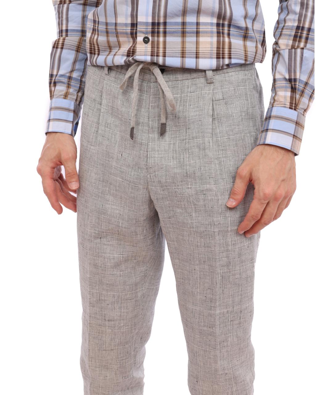 PESERICO Серые хлопковые повседневные брюки, фото 4