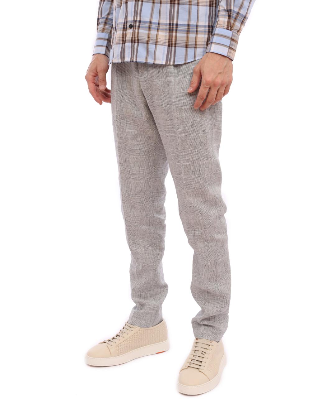 PESERICO Серые хлопковые повседневные брюки, фото 3