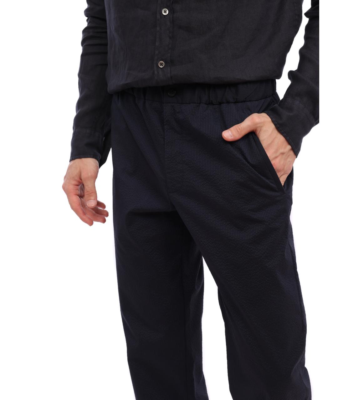 EMPORIO ARMANI Синие шерстяные повседневные брюки, фото 2