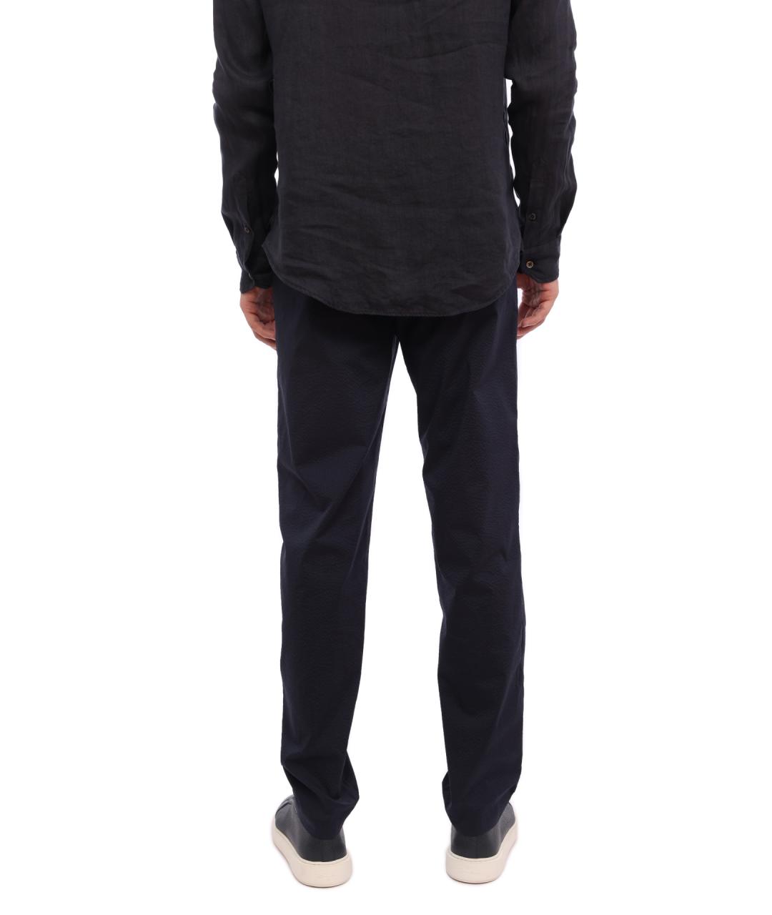 EMPORIO ARMANI Синие шерстяные повседневные брюки, фото 4