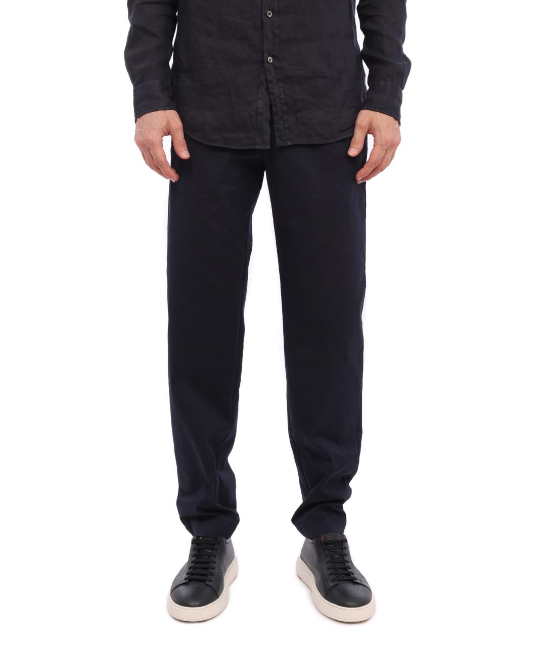 EMPORIO ARMANI Синие шерстяные повседневные брюки, фото 1