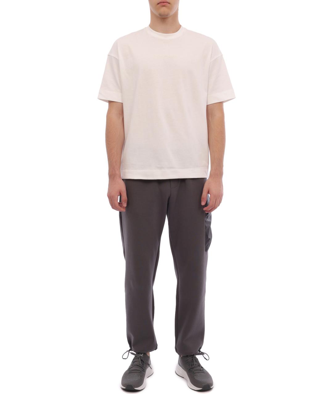 EMPORIO ARMANI Серые хлопковые повседневные брюки, фото 2