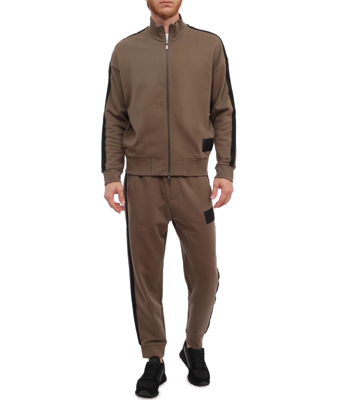 ARMANI EXCHANGE Коричневые хлопковые повседневные брюки, фото 2