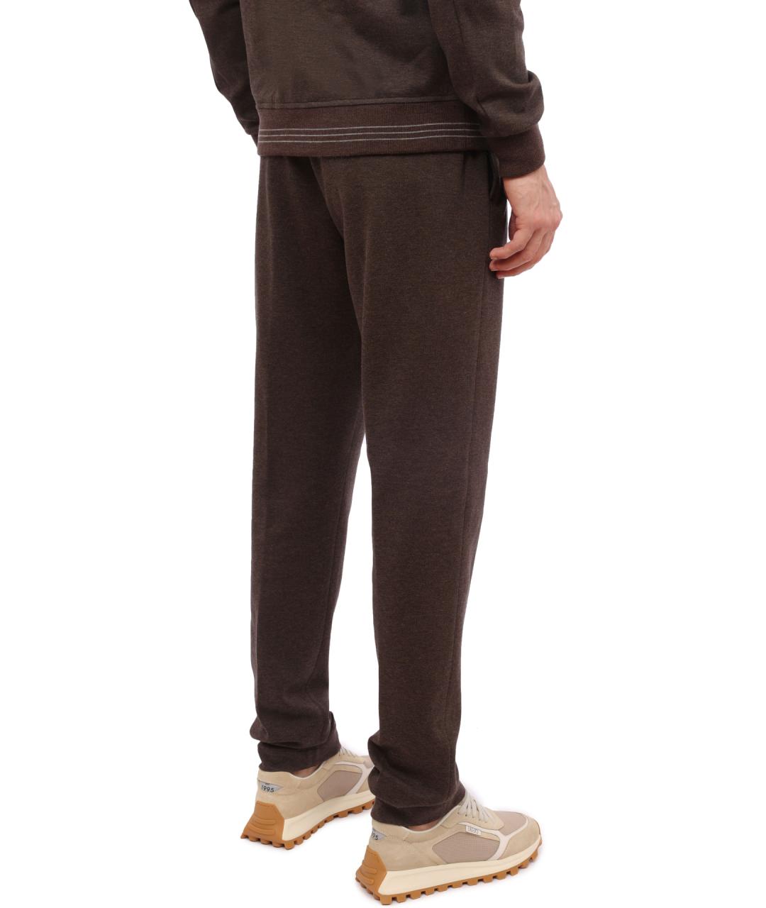 PESERICO Коричневые хлопковые повседневные брюки, фото 4