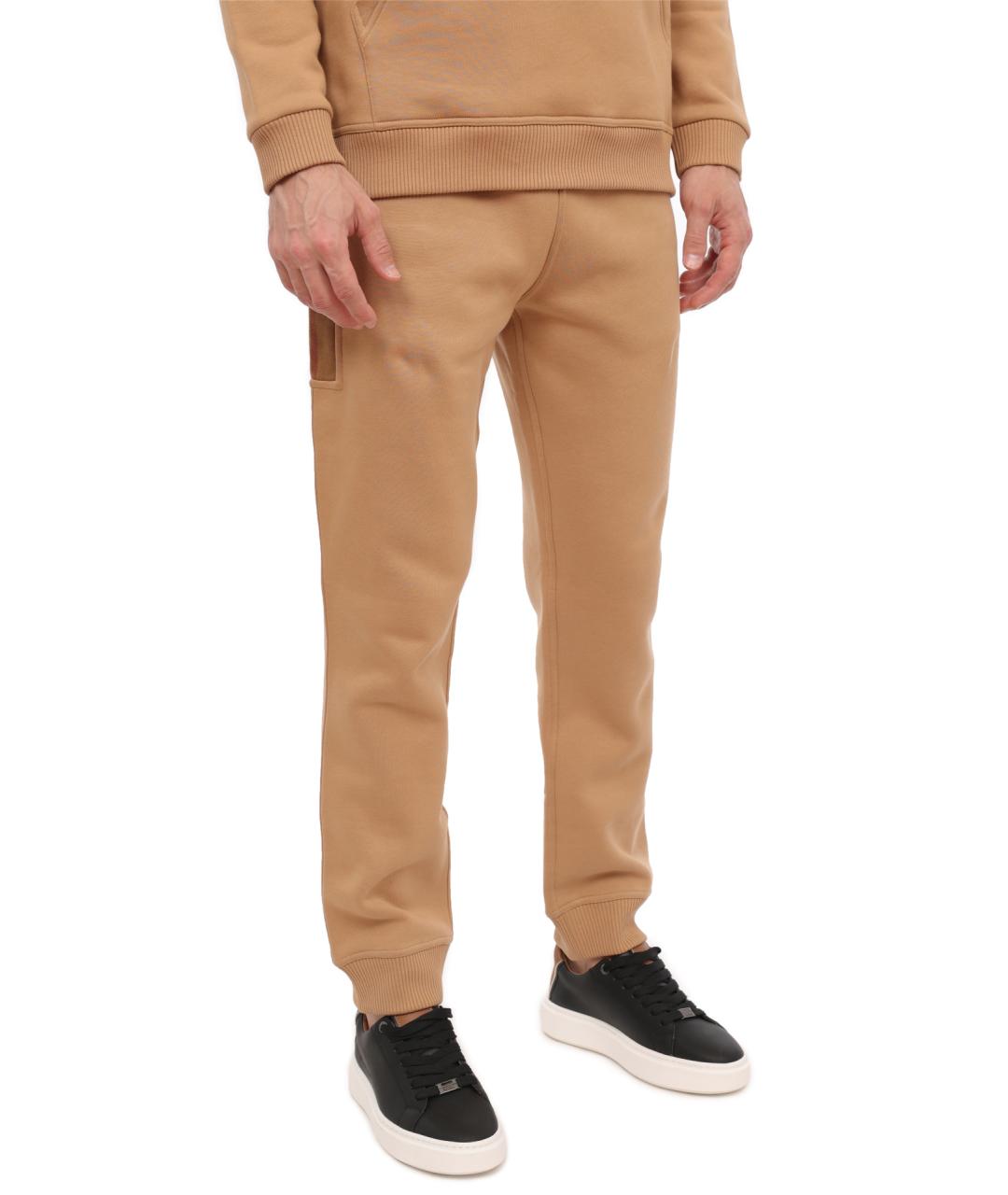 BURBERRY Бежевые хлопковые повседневные брюки, фото 3