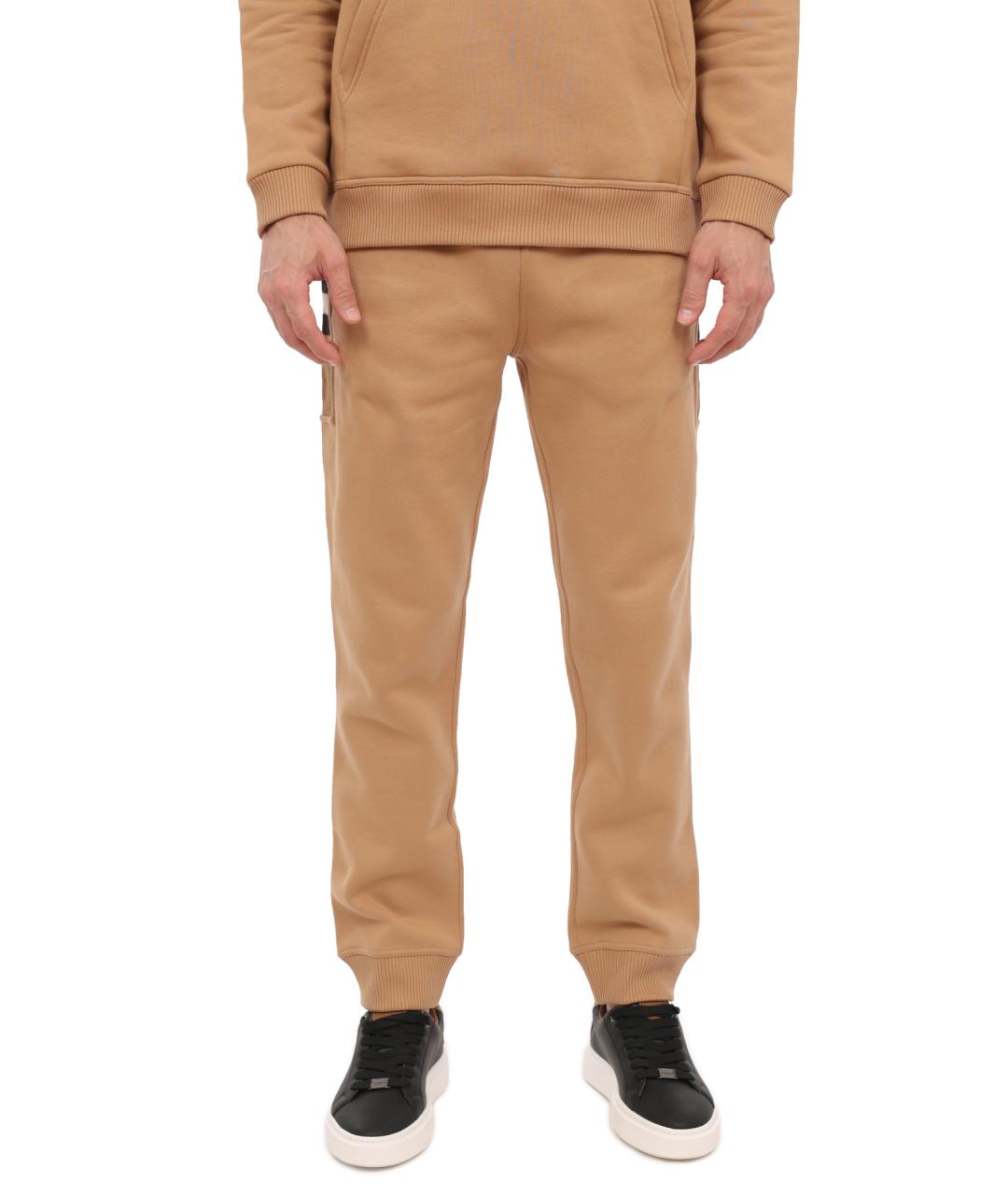 BURBERRY Бежевые хлопковые повседневные брюки, фото 1
