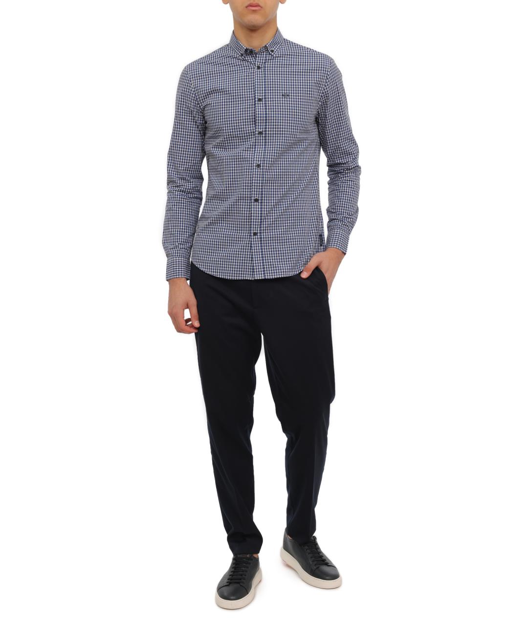 ARMANI EXCHANGE Темно-синие шерстяные повседневные брюки, фото 2