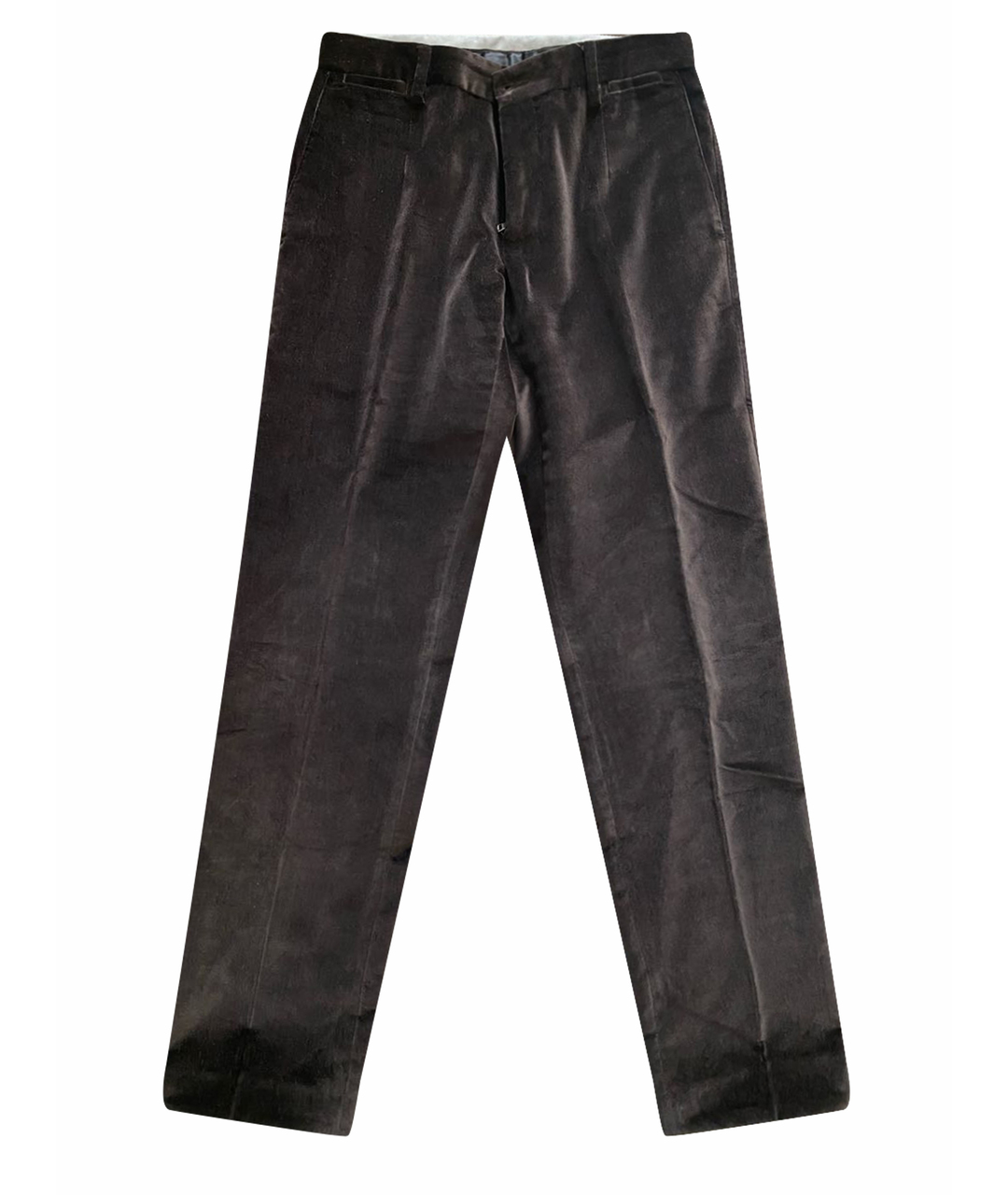 DOLCE&GABBANA Коричневые бархатные классические брюки, фото 1